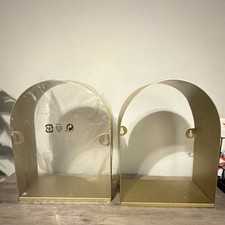 IKEA TOSSASEN Gold Brushed Metal Wall Mounted Magazine Rack Set of 2, MPN 15210