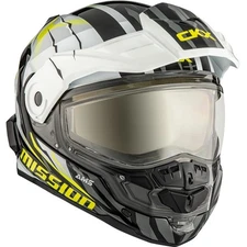CKX White/Grey/Lime Mission AMS Claw Helmet w/Dual Lens Shield 516944