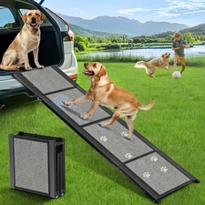 Dog Ramp for Car, 71" Extra Long Folding Pet Stair Ramp with Non-Slip Surface...