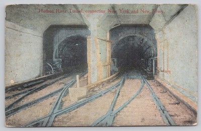 Postcard Hudson River Tunnel connection New York and New Jersey DB c1916