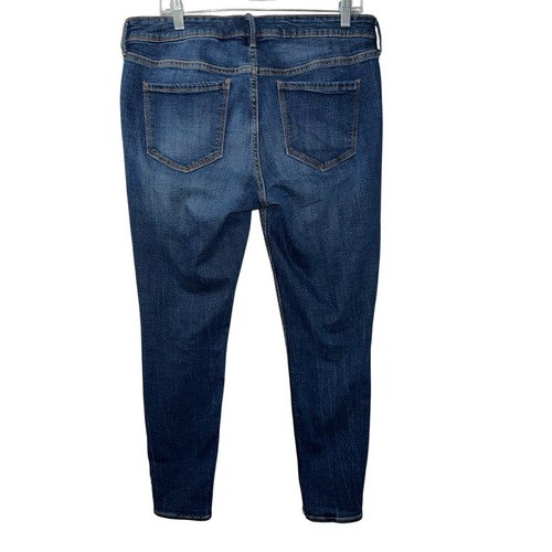 Pantalones de mezclilla Old Navy Rockstar para mujer talla 14 tiro medio súper ajustados desgastados - Imagen 4 de 7