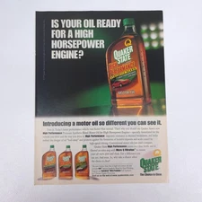 Quaker State High Performance Oil Print Ad 2007 Display Green Garage Poster