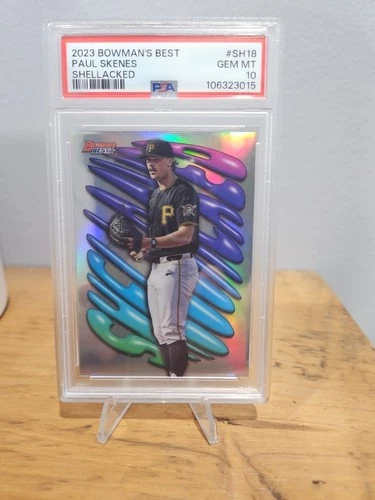 PAUL SKENES 2023 Bowman's Best SHELLACKED REFRACTOR PIRATES RC PSA 10