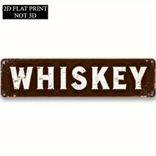 Vintage Whiskey Sign Metal Tin Sign Retro Decor for Man Cave/Bar Wall Art 4×16in