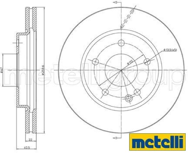 2X Bremsscheibe Metelli 23-0469C 2 Bremsscheiben Vorderachse Vorne-image
