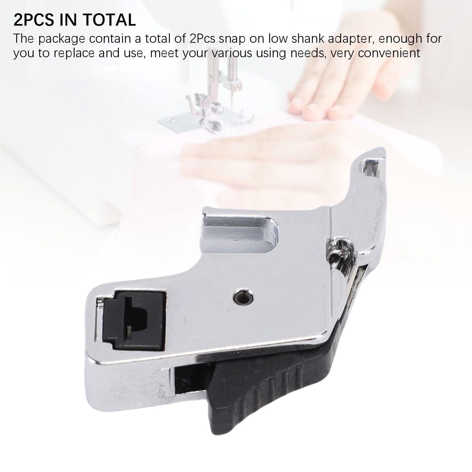 2Pcs Snap On Low Shank Adapter Fit For Babylock Sewing Machine Presser Foot Hold