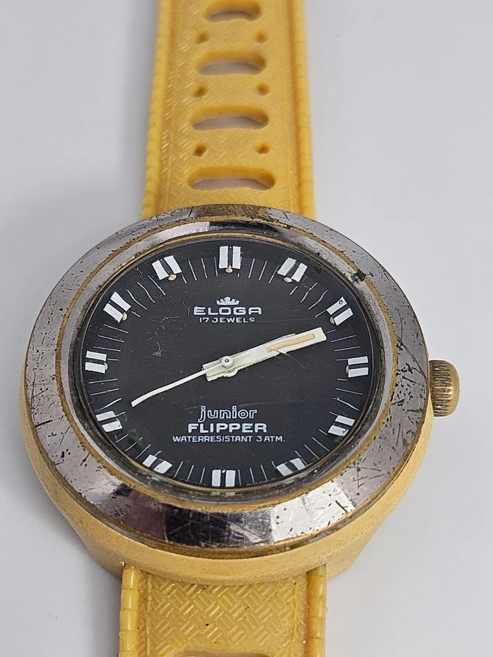 Reloj Eloga Junior Flipper 17 Joyas 30M WR 39mm Raro Años 60 Para Hombre Foto 2 de 4