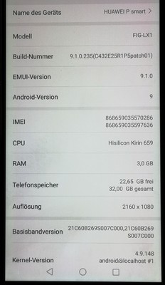 Huawei P Smart, FIG-LX1 - 32GB, Schwarz, guter Zustand