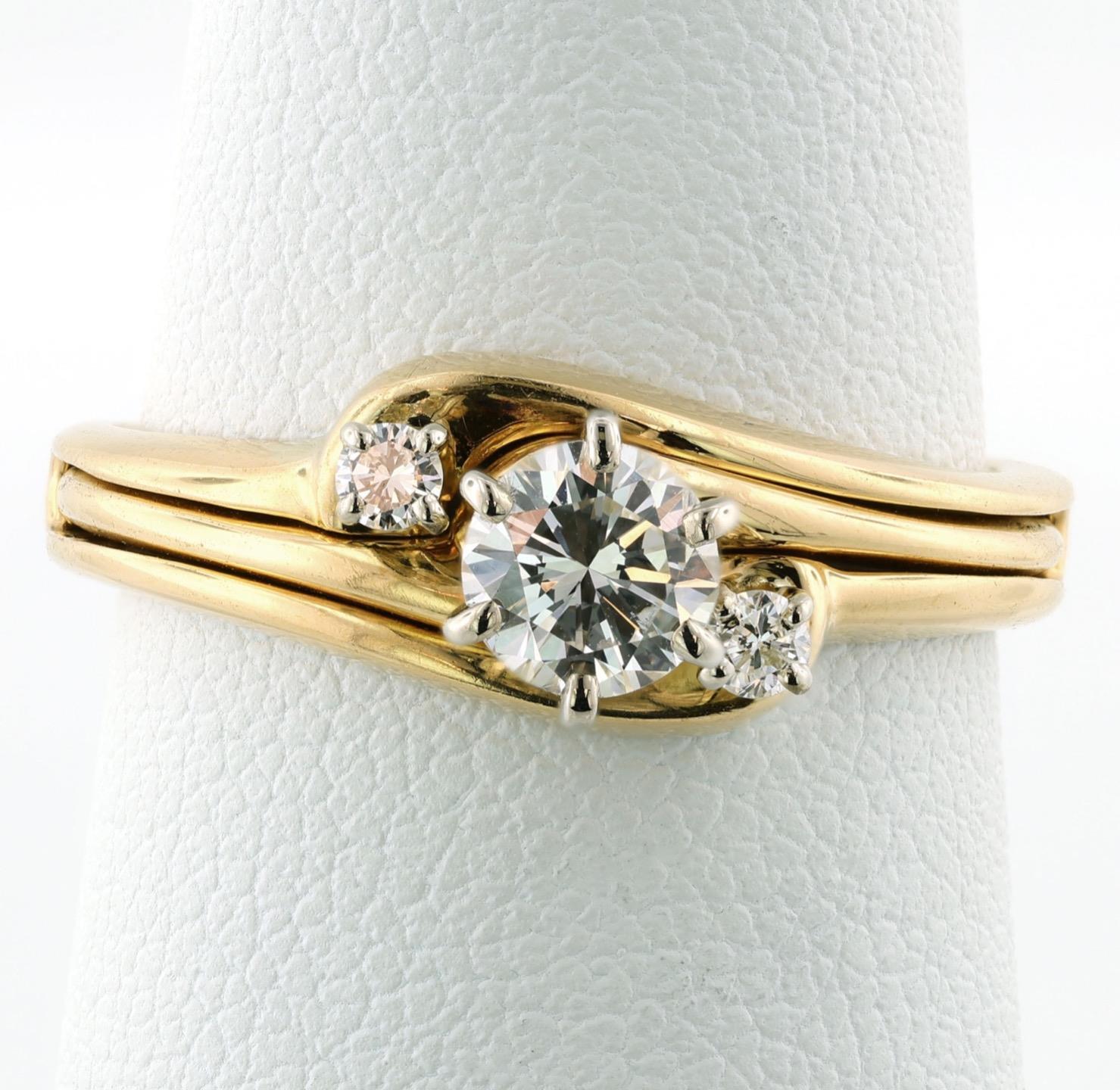 18K Yellow Gold .50 Carat Round Brilliant Cut Diamond Engagement