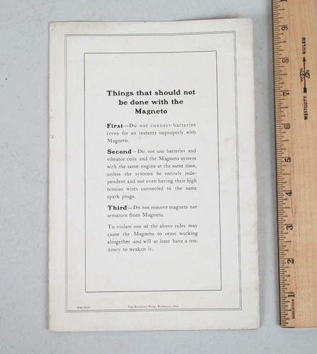 1907 Remy Electric Things You Should Not Do With the Magneto Anderson IN