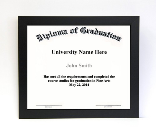 14x18 Diploma Frame - Wide Satin Black (no matting)