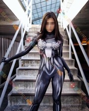 Female Venom Spiderman Jumpsuit Cosplay Costume Comicon Adult Kids Cos Halloween