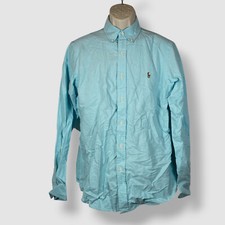 Polo Ralph Lauren Men's Blue Classic Pony Long Sleeve Oxford Shirt Size M