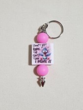 silicone bead key chain, words keychain, beaded keychain, cute keychain,  K12 