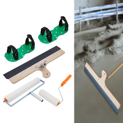 Self-Leveling Tool Kit with Rake, Rollers, and Spike Shoes for Smooth Floors