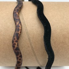 Black Animal Print Wavy Headbands set of 2 