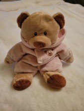 TY 2010 PLUFFIES BABY BEAR PINK BROWN TEDDY STUFFED ANIMAL PLUSH TOY 9  USED