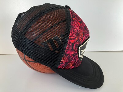 VANS OFF THE WALL Black/Red Mesh ROSES TRUCKER HAT Skate Surf