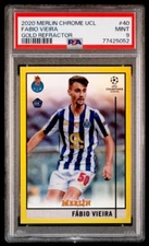 2020-21 Fabio Vieira Topps Merlin Chrome Gold Refractor Rookie Card 20/50 PSA 9