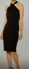 Taylor Dresses Women's Knot Neck Sheath Halter Dress with Exposed Zip Back (M)
