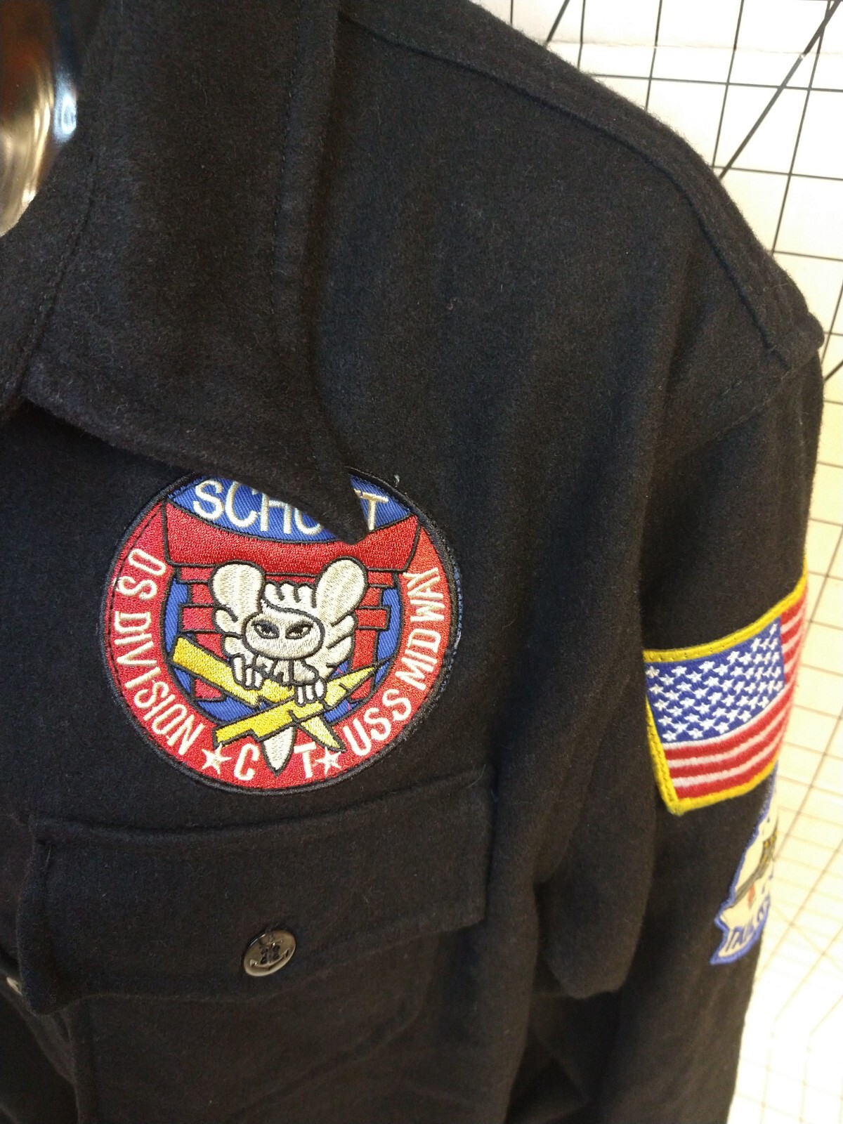 Vintage SCHOTT Wool Patch Button Jacket Intermedi… - image 4