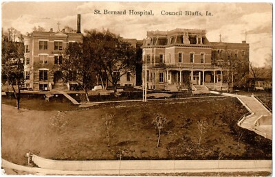 Postcard St. Bernard Hospital, Council Bluffs, IA - Noris No. 104 Undivided