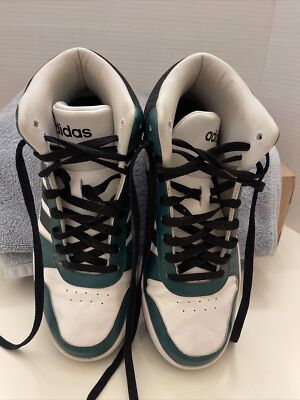 Adidas Hoops 2.0 Mid Men s White Green Black - FW5995 Size 8