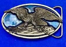 Patriotic American Eagle Vintage 1983 Bergamot brass works belt buckle O-146