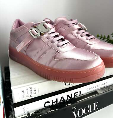 1017 ALYX 9SM Pink Satin Buckle Detail Low Top Sneakers Size 40 US