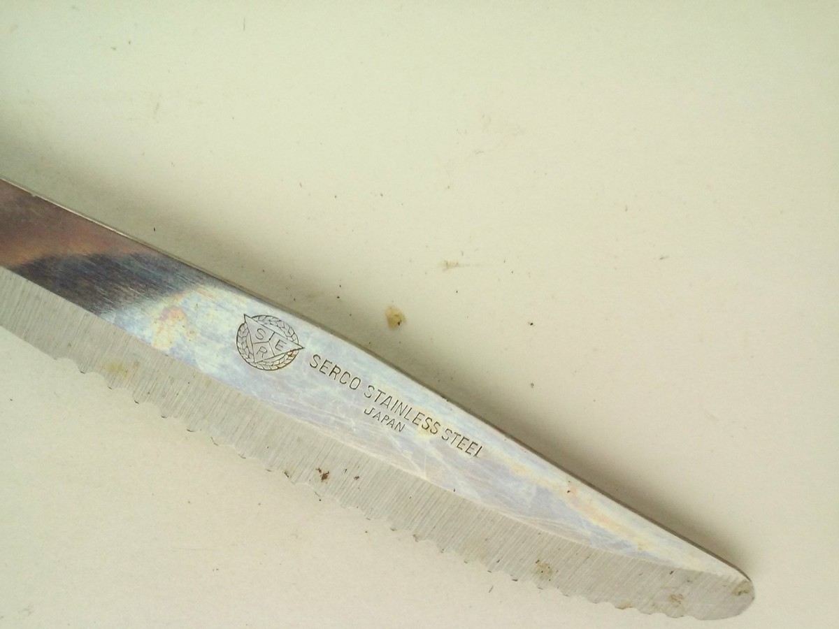 Serco Stainless Steel Japan 4-Inch Blade Serrated Steak Knife Wood