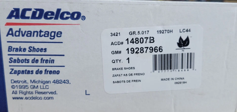 Задний стояночный тормозной башмак ACDelco 14807B подходит для Jeep Grand Cherokee 1999 года ^ - Изображение 2 из 2