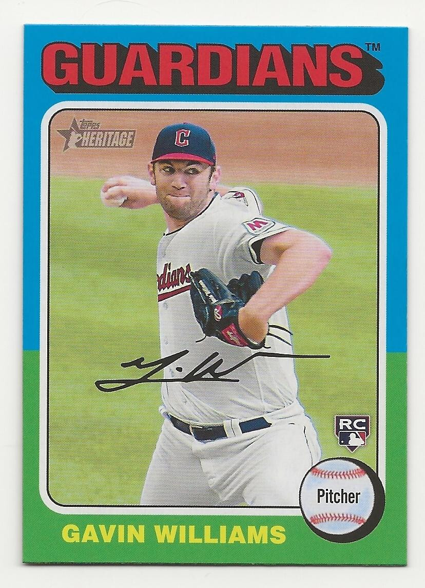 2024 Topps Heritage GAVIN WILLIAMS Action Image Variation SP #489 Guardians RC