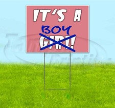 IT'S A BOY 18x24 Yard Sign WITH STAKE Corrugated Bandit USA GENDER REVEAL