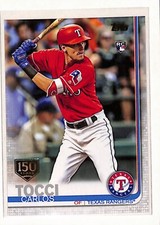 2019 Topps Update 150th stamp 649 Carlos Tocci RC Texas Rangers Rookie card