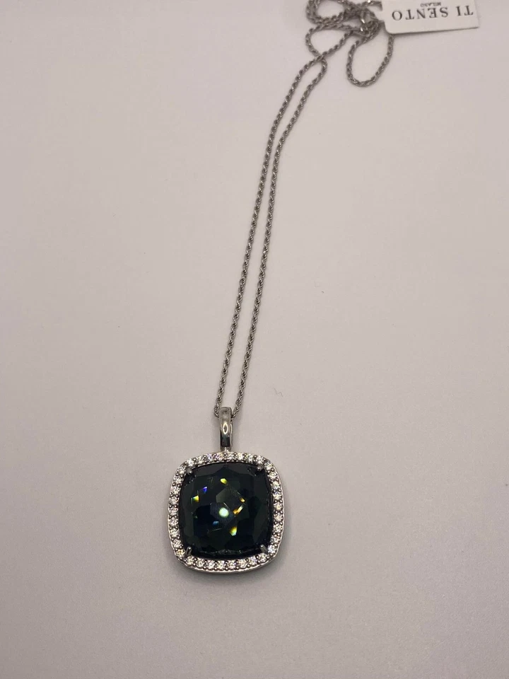 COLLANA DONNA TI SENTO MILANO IN ARGENTO E ZIRCONI 6718BL NUOVO !! -20% OFF - Immagine 2 di 2