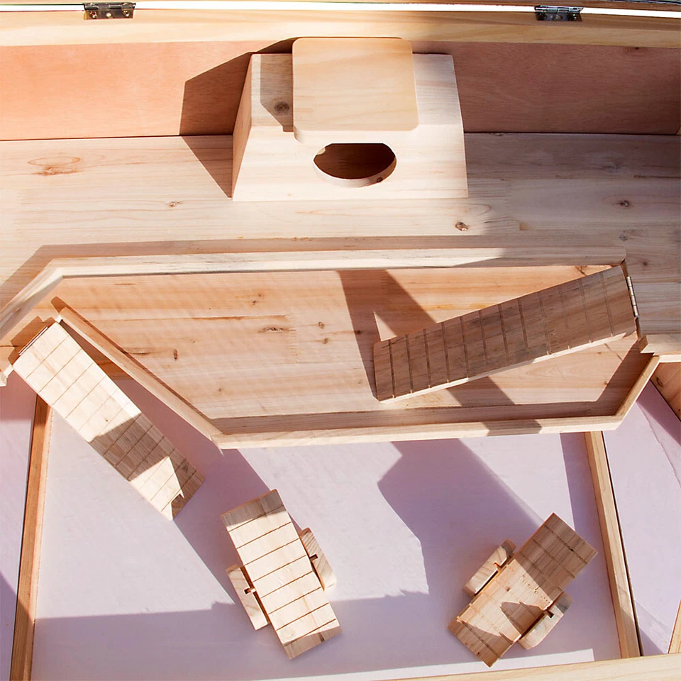 Cage pour rongeur Clapier Lapin Abri pour petits animaux Bois Hamster Étable - Photo 4/4