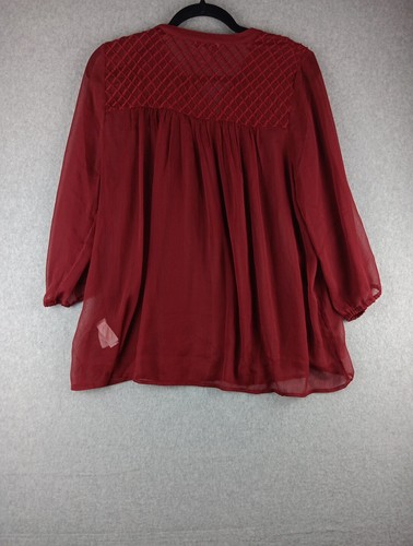 LUCKY BRAND Blouse Size Medium Sheer Flowy Gauzy Boho Cottagecore Festival Sexy - Picture 6 of 7