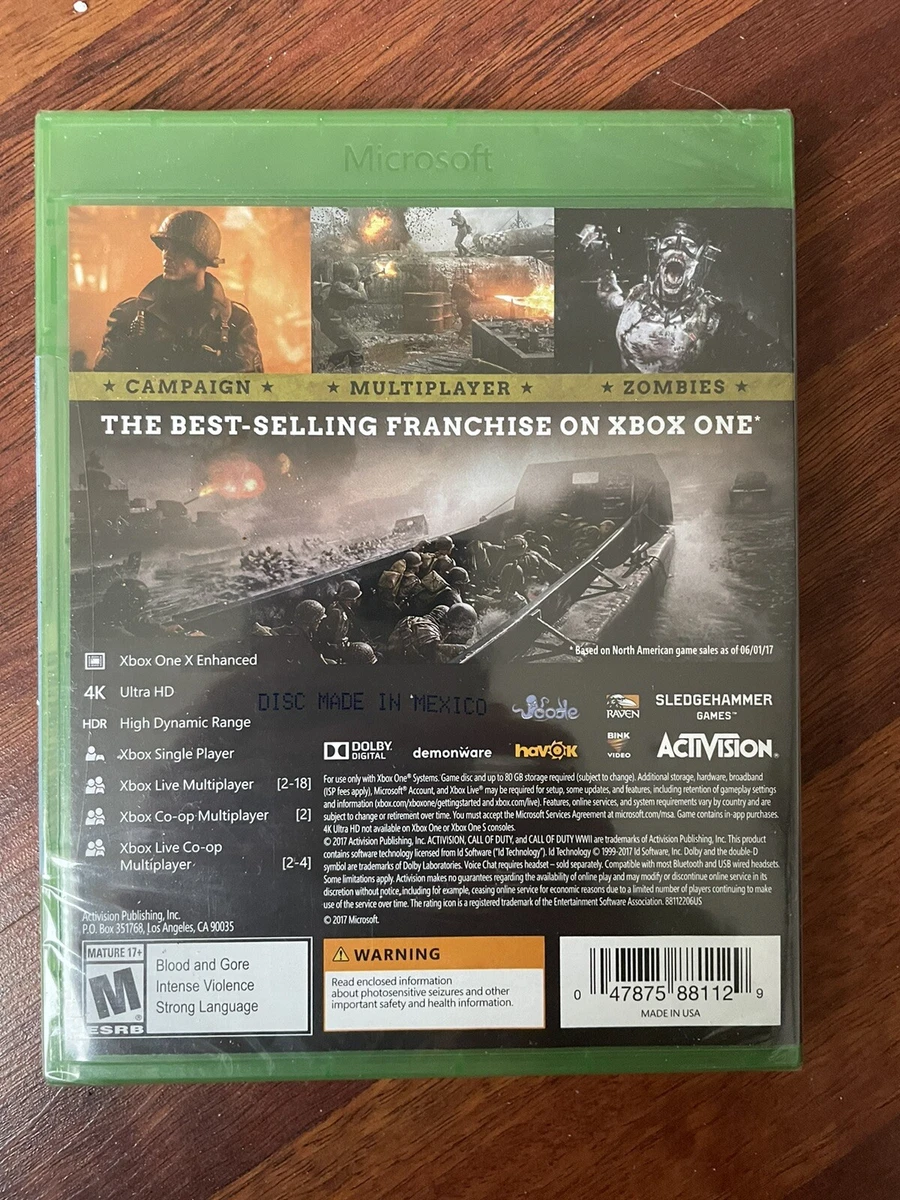 Call of Duty WWII COD World War 2 (XBOX ONE, 2017) Brand New Factory Sealed  XB1