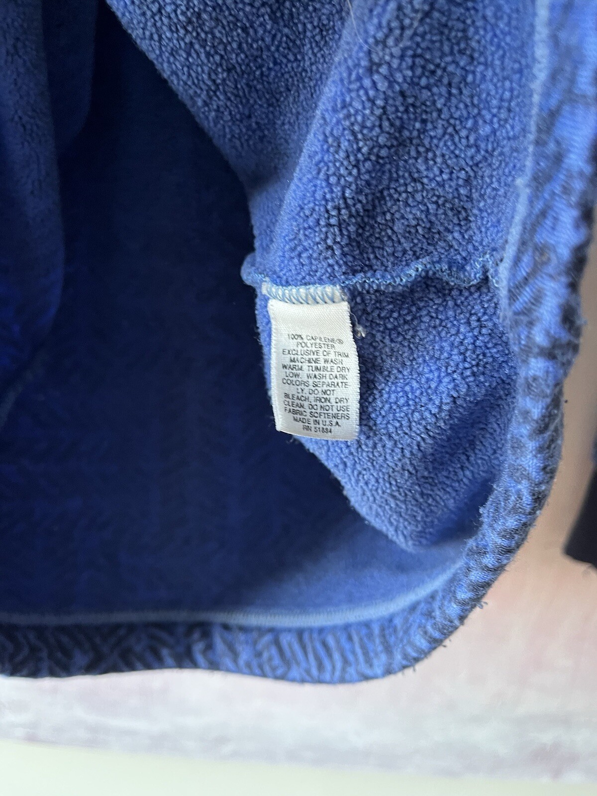 Patagonia Vintage Sweater Mens Medium Blue Abstract Pattern Fleece Quarter Zip image 7