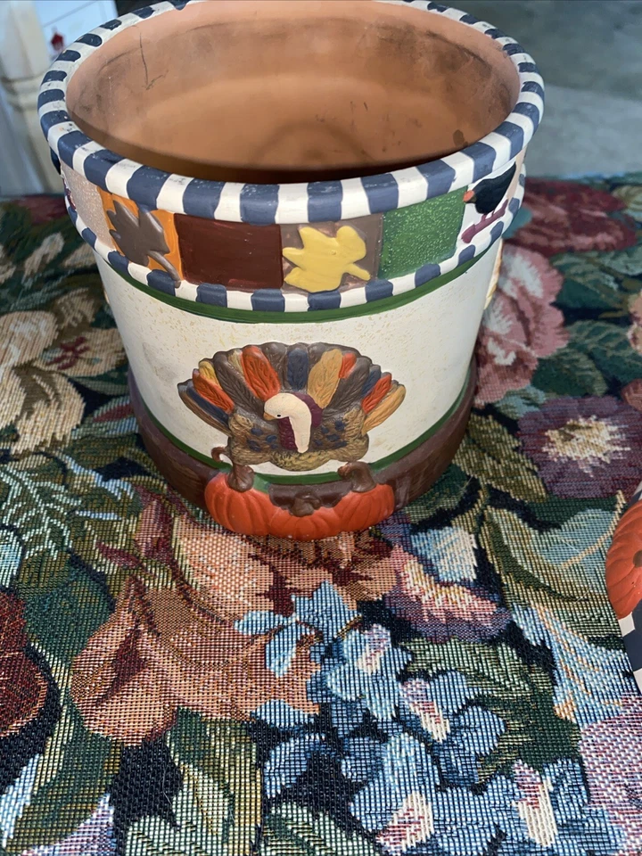 Debbie Mumm Topper Осень День благодарения Индейка Тыква Свеча Оттенок Низ 10" - Изображение 3 из 4