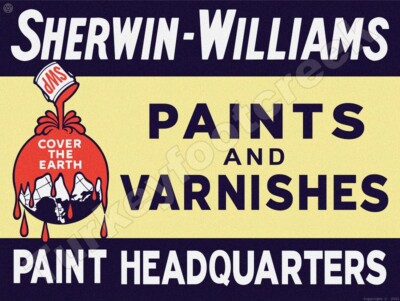 Sherwin-Williams Paints And Varnishes 9'' x 12'' Metal Sign