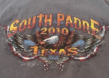 Mens Texas XL Grey Tshirt South Padre 2010 Eagle Tshirt Short Sleeve Tourist
