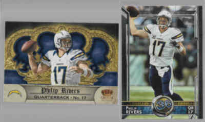 PHILIIP RIVERS 2012 Panini Crown Royale #115 + 2015 Topps #386.  CHARGERS