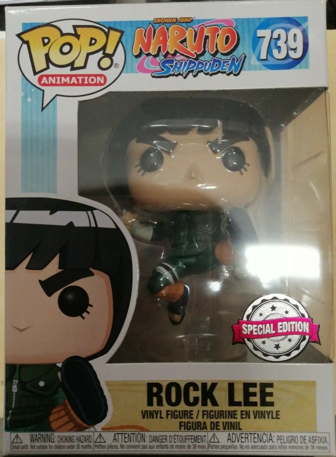 FUNKO POP ROCK LEE N°739 NARUTO SHIPPUDEN SPECIAL EDITION NUOVO MAI APERTO.