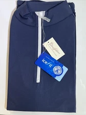 Tailored Sportsman ICEFIL Short Sleeve Ziptop Shirt Navy/ White Medium