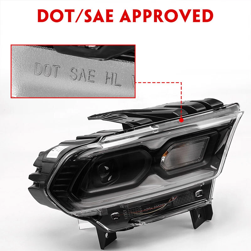 Black For Dodge Durango 2021-2024 LED DRL Headlight W/ Halogen Signal Passenger - Image 4 of 4