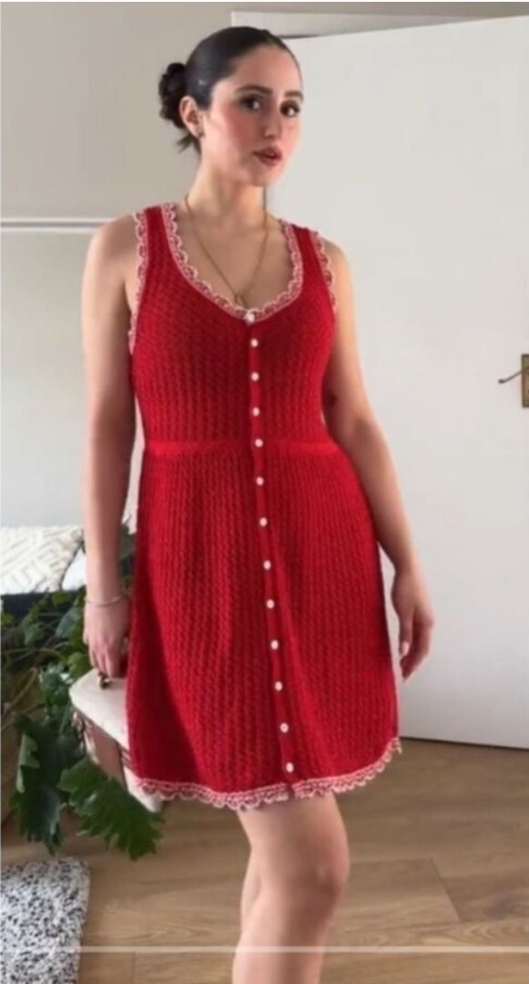 self-portrait contrast stitch ribbed knit dress Pink Contrast Collar Knit Mini Dress – self-portrait-US main image 0