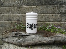Vintage Arthur Wood white ceramic muffin top sugar shaker - Retro Kitchen decor