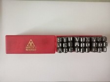 Juego de troqueles perforados de estampillas con letras de acero invertidas selecciona el tamaño 27 un.