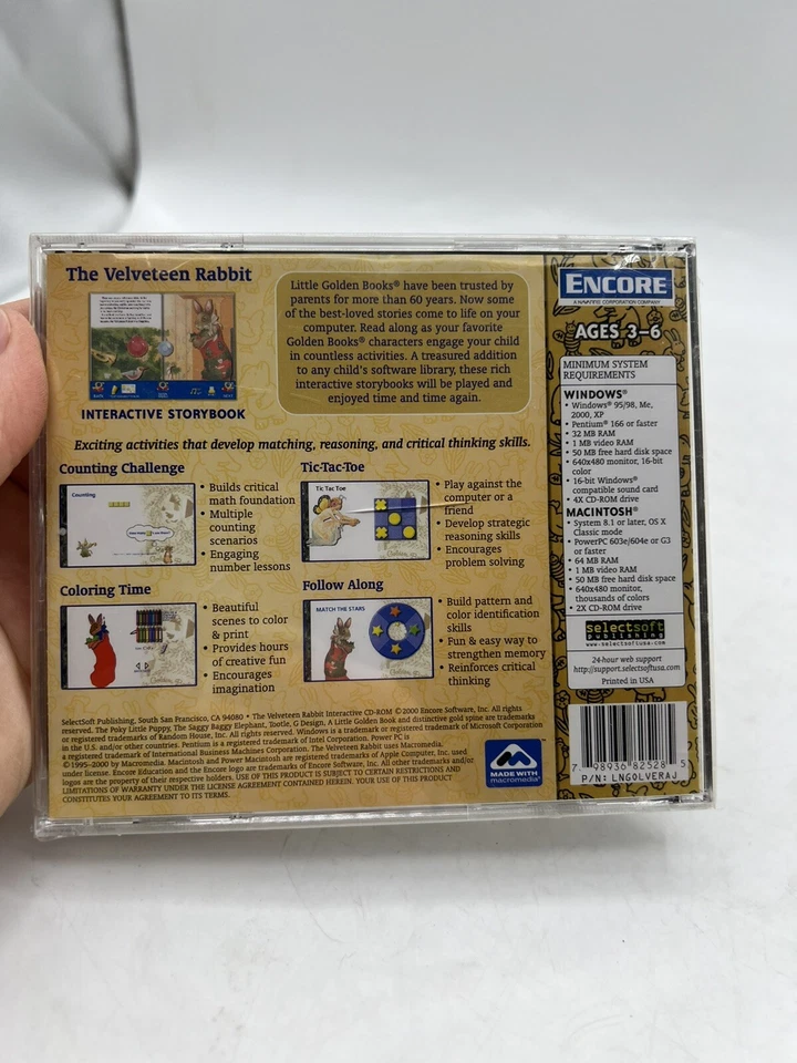 The Velveteen Rabbit Interactive Storybook CD ROM A Little Golden Book SEALED - Image 2 of 2
